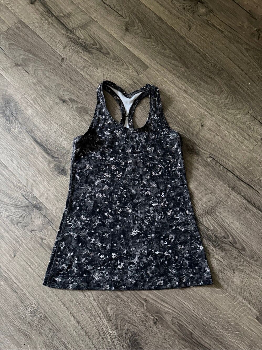 Lululemon Women Tank Top Black Floral Cool Racerback Activewear Pullover